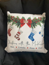 Load image into Gallery viewer, Family Christmas Stocking Garland Cushion