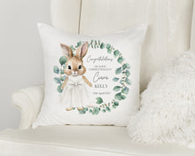 Load image into Gallery viewer, Flopsy Bunny Christening Cushion - GIRL