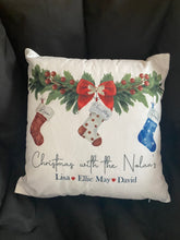 Load image into Gallery viewer, Family Christmas Stocking Garland Cushion