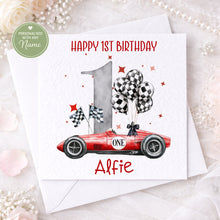 Load image into Gallery viewer, Racing Car Birthday Card- Age 1-5