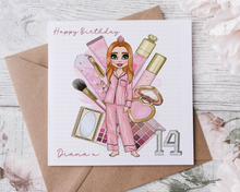 Load image into Gallery viewer, Make Up Doll Birthday Card - Style 1