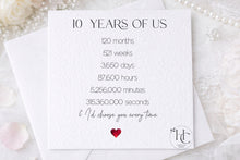 Load image into Gallery viewer, 10 Year Anniversary Card