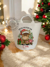 Load image into Gallery viewer, Christmas Felt Trug - Highland Cow Designs