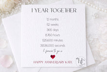 Load image into Gallery viewer, 1 Year Anniversary Card