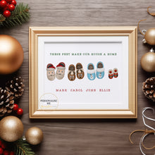 Load image into Gallery viewer, SUNDAY SAVER Slipper Family Christmas Print A4