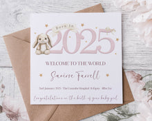 Load image into Gallery viewer, Born in 2025 New Baby Bunny Card