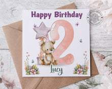 Load image into Gallery viewer, Teddy Bear & Balloon Birthday Card