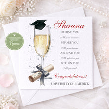 Load image into Gallery viewer, Graduation Card - Champagne & Poem