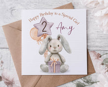 Load image into Gallery viewer, Lilac Bunny Birthday Card