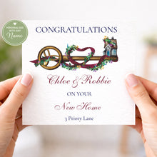 Load image into Gallery viewer, New Home Greeting Card - Burgundy Ribbon