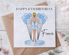 Load image into Gallery viewer, Party Girl Birthday Card BLUE