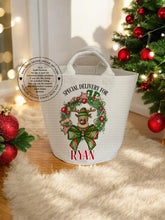 Load image into Gallery viewer, Christmas Felt Trug - Reindeer Designs
