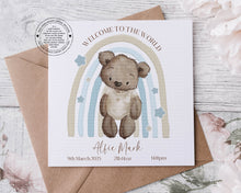 Load image into Gallery viewer, New Baby Card - Baby Bear Rainbow