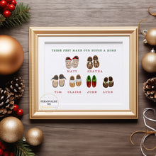 Load image into Gallery viewer, SUNDAY SAVER Slipper Family Christmas Print A4