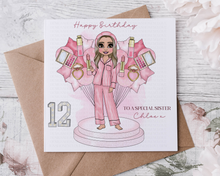 Load image into Gallery viewer, Make Up Doll Birthday Card - Style 3