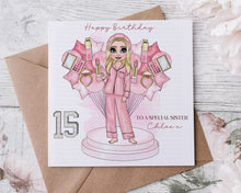 Load image into Gallery viewer, Make Up Doll Birthday Card - Style 3