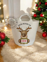 Load image into Gallery viewer, Christmas Felt Trug - Reindeer Designs