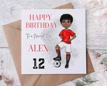 Load image into Gallery viewer, Football Boy Birthday Card  - RED