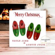 Load image into Gallery viewer, Elf Slippers Christmas Card