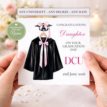 Load image into Gallery viewer, Pink Graduate Card - Robe & Mortar Board