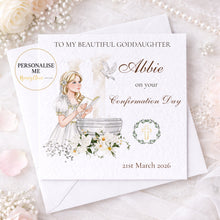Load image into Gallery viewer, Personalised Confirmation Card For Daughter, Goddaughter, Niece or Granddaughter