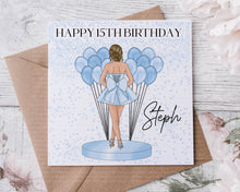Load image into Gallery viewer, Party Girl Birthday Card BLUE