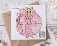 Load image into Gallery viewer, Make Up Doll Birthday Card - Style 4