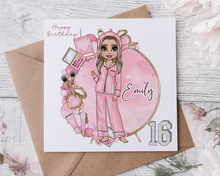 Load image into Gallery viewer, Make Up Doll Birthday Card - Style 4