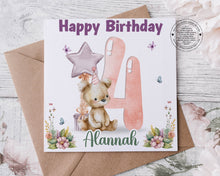 Load image into Gallery viewer, Teddy Bear & Balloon Birthday Card
