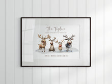 Load image into Gallery viewer, Quirky Reindeer Christmas Family Print