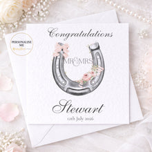 Load image into Gallery viewer, Personalised Horseshoe Wedding Card