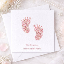 Load image into Gallery viewer, Forget me not footprints Sympathy Card