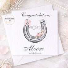 Load image into Gallery viewer, Personalised Horseshoe Wedding Card