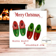 Load image into Gallery viewer, Elf Slippers Christmas Card