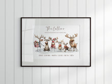 Load image into Gallery viewer, Quirky Reindeer Christmas Family Print