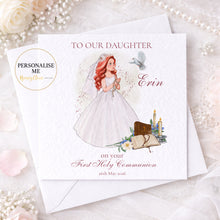 Load image into Gallery viewer, Personalised First Holy Communion Card for Niece, Cousin or Sister