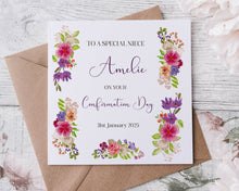 Load image into Gallery viewer, Confirmation Floral  Border Greeting Card