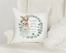 Load image into Gallery viewer, Flopsy Bunny Christening Cushion - GIRL