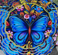 Load image into Gallery viewer, Blue Butterfly Wind Spinner