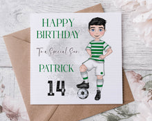 Load image into Gallery viewer, Football Boy Birthday Card - Green