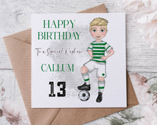 Load image into Gallery viewer, Football Boy Birthday Card - Green