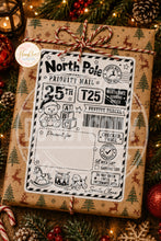 Load image into Gallery viewer, Baby Bear Christmas North Pole postage labels
