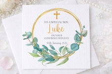 Load image into Gallery viewer, Communion/Confirmation Wreath Greeting Card for Son/Grandson/Nephew
