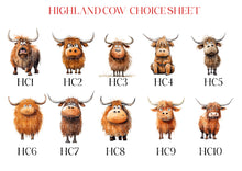 Load image into Gallery viewer, Quirky Highland Cow Family Print