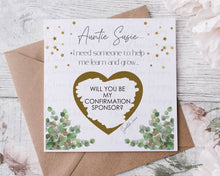 Load image into Gallery viewer, Confirmation Sponsor Scratch Card -Eucalyptus & Gold