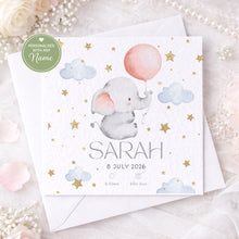 Load image into Gallery viewer, Baby Elephant new baby card