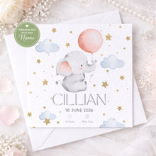 Load image into Gallery viewer, Baby Elephant new baby card