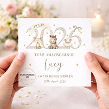 Load image into Gallery viewer, Farm Animals Baby Shower Card, Personalised 2026 Due Date