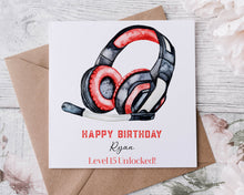 Load image into Gallery viewer, Gamer Design Birthday Card - Design D