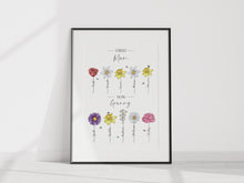 Load image into Gallery viewer, Personalised Birth Flower Print for Grandma | Gift from Grandchildren